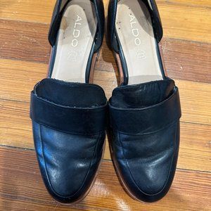 ALDO Black Leather Flats Size 8